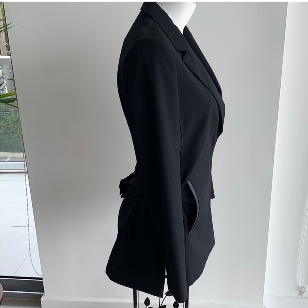 D’deMoo black women’s tuxedo jacket blazer, zipper closure, size S - Picture 10 of 16